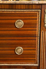 Reproduction Louis XVI Rosewood Marble Top Commode