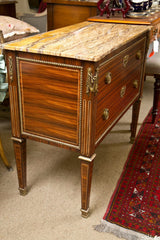 Reproduction Louis XVI Rosewood Marble Top Commode