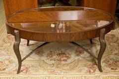 Oval Inlaid Modern Classic Cocktail Table