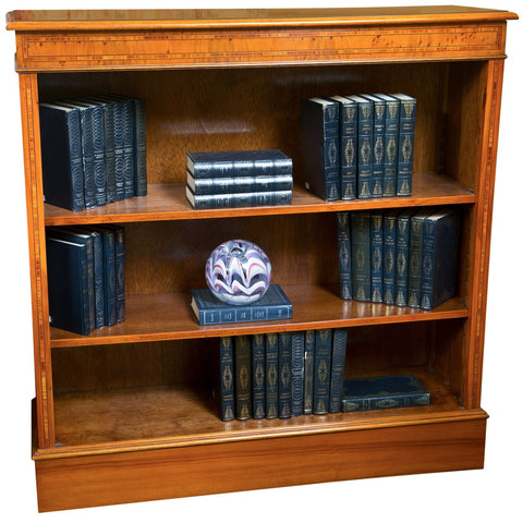 English Yew Wood Low Bookcase