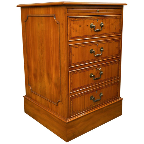 Two Drawer English Yew Wood File Cabinet