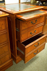 Two Drawer English Yew Wood File Cabinet