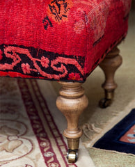 Bench with Antique Oriental Carpet Cover