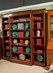 English Triple Mahogany Seven Foot by Seven Foot Bookcase