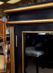 Low Black Lacquer And Gilt Display Cabinet