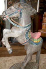 Statue of Carved Wood Standing Horse