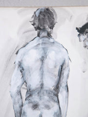 Gouache Painting of Two Male Nudes