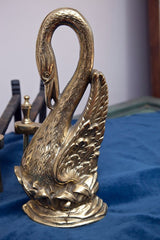 Pair of Cast Brass Andirons