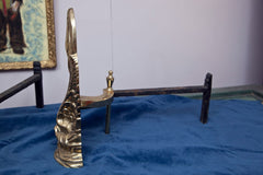 Pair of Cast Brass Andirons