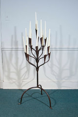 Hand Made Iron Candlestick By John Silvercloud