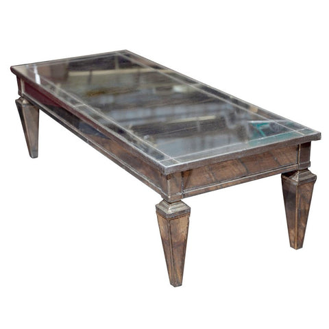 Cocktail Table Covered With Antique Mirror