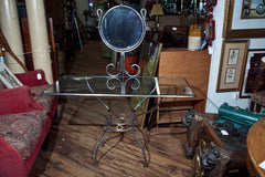 Glass Top Vanity and Mirror