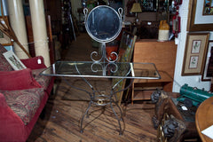 Glass Top Vanity and Mirror