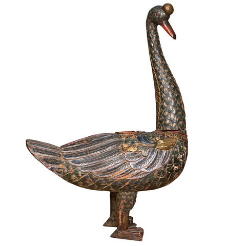 Two Hundred Year Old Wooden Statue of a Royal Goose