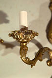 Pair  Brass  French  Two  Light  Sconces