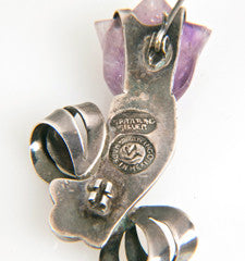 William Spratling's Unmatched Pair of Amethyst Sterling Silver Pins