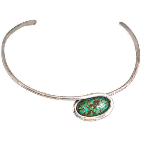 Art Smith's Mid-Century Choker Turquoise Sterling Silver Necklace