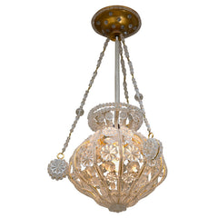 Small Chandelier With  Glass Beads And Rosettes