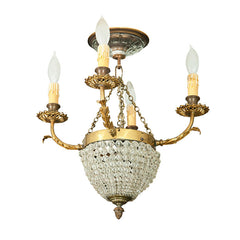 Crystal and Brass Chandelier