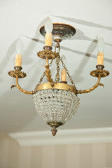 Crystal and Brass Chandelier