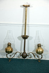 Converted Double Oil Lamp Chandelier