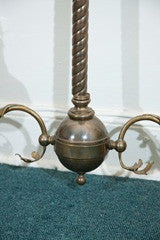 Converted Double Oil Lamp Chandelier