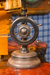 Ships Wheel  Table Lamp With Parchment Shade