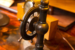 Ships Wheel  Table Lamp With Parchment Shade