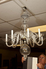 Eight Arm Glass Chandelier