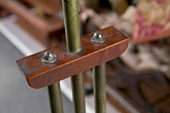 Pair of Standing Mahogany And Brass Standing Floor Lamps