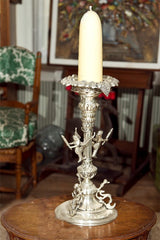 Decorative Silver Plate Altar Candlestick