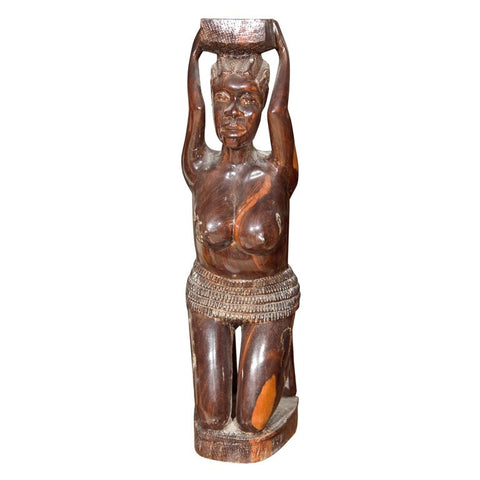 African Woman Figure of Solid Rosewood