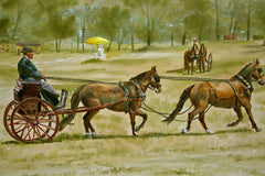 E.S. Nichols American Mid Century Impressionist Painting – Horse and Buggy