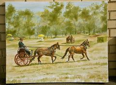 E.S. Nichols American Mid Century Impressionist Painting – Horse and Buggy