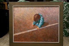 Oil Painting Child Drawing by Lucelle Radd