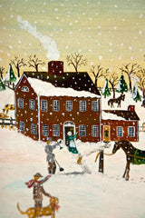 Oil Painting "Christmas Snow" in Primitive Style