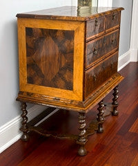 William And Mary Oyster Walnut  Chest on Stand Circa 1685