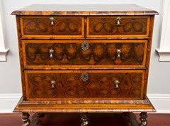 William And Mary Oyster Walnut  Chest on Stand Circa 1685