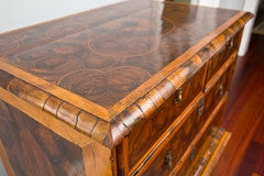 William And Mary Oyster Walnut  Chest on Stand Circa 1685