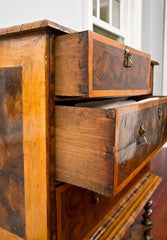 William And Mary Oyster Walnut  Chest on Stand Circa 1685