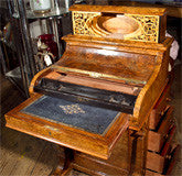 BURL  WALNUT PIANO  TOP 19TH CENTURY  DAVENPORT