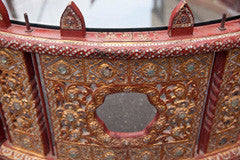 Antique Burmese Musicians Surround Cocktail  Table