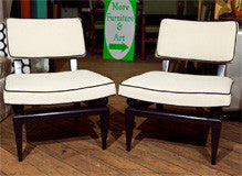 James Mont Pair of Armless Pull Up Chairs