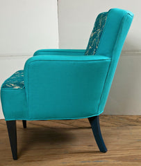 Mid Century Turquoise Club Chairs with Daniel Cooper Fabric