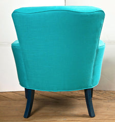 Mid Century Turquoise Club Chairs with Daniel Cooper Fabric