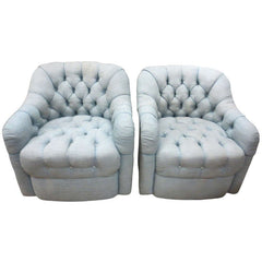 Pair Of Ward Bennett Tufted Chairs By Brickel Associates