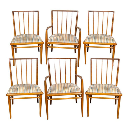 Set of Six Robsjohn-Gibbings Saber Dining Chairs