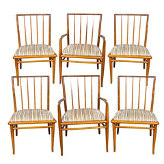 Set of Six Robsjohn-Gibbings Saber Dining Chairs