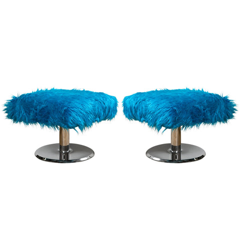 Pair of Breuton  Chrome Stools by Stanley Jay Friedmen