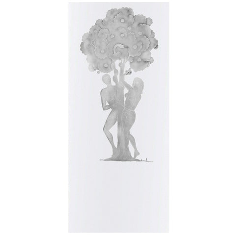 Figural Etched Glass Panel "Adam and Eve"